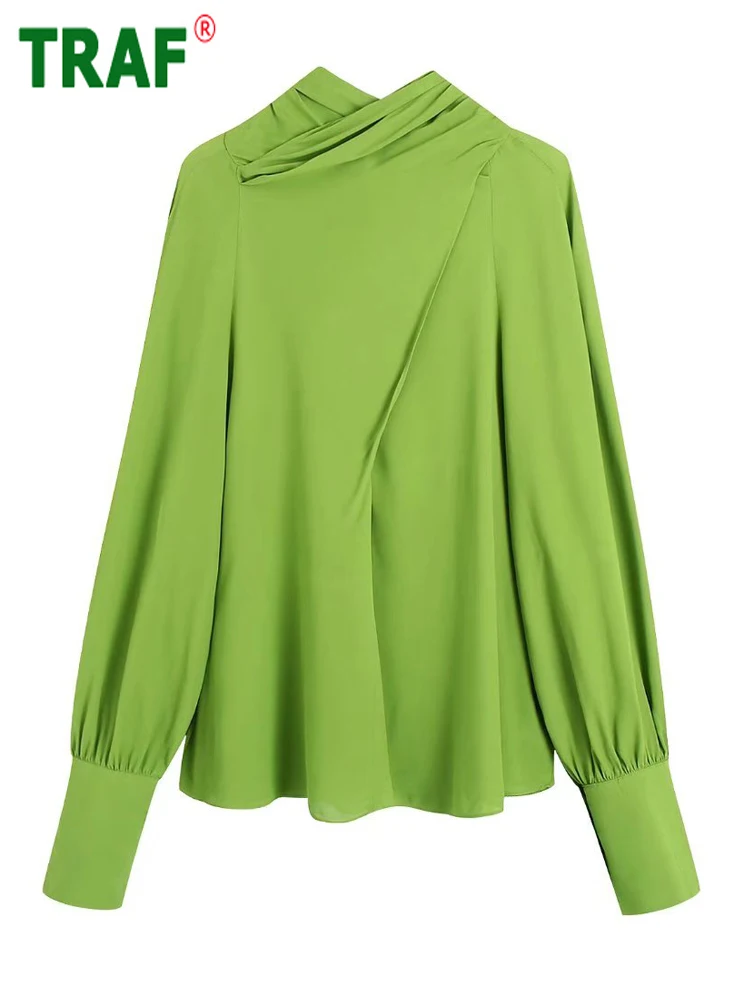 TRAF Green Women Blouse Bow Oversized Shirts Woman Summer 2022 High Neck Blouses Women Casual Long Sleeve Top Female Streetwear
TRAF Green Women Blouse Bow Oversized Shirts Woman Summer 2022 High Neck Blouses Women Casual Long Sleeve Top Female Streetwear