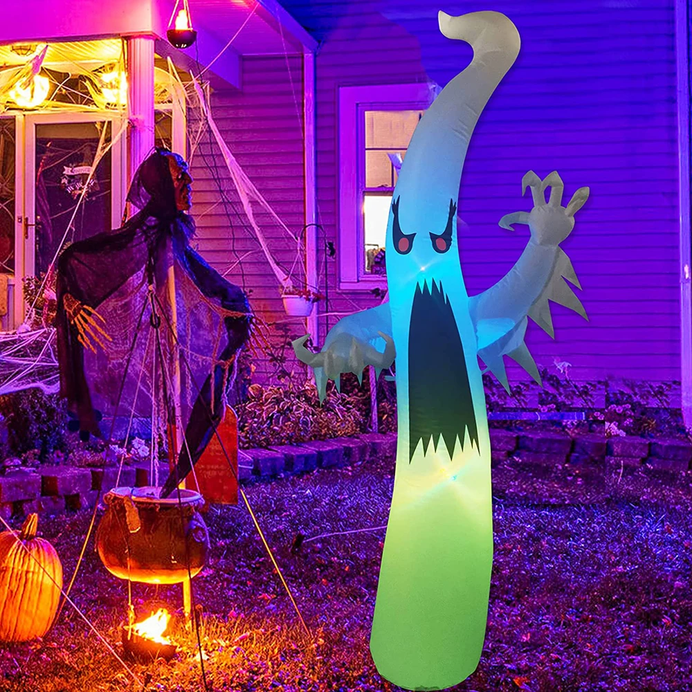 2.4m Halloween Inflatable Scary Ghost With Color Changing LED Home Garden Courtyard Halloween Decoration Glowing Ghost Props
2.4m Halloween Inflatable Scary Ghost With Color Changing LED Home Garden Courtyard Halloween Decoration Glowing Ghost Props