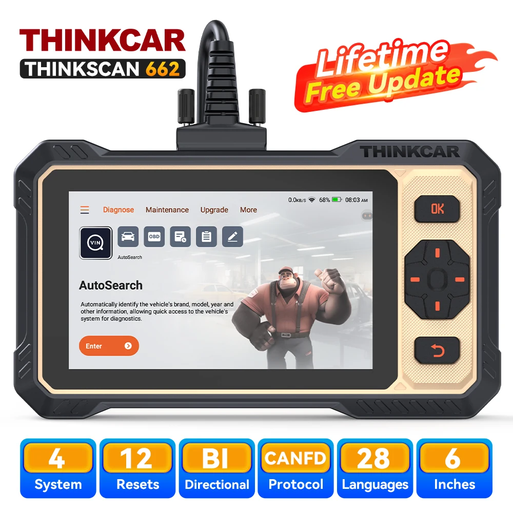 Thinkcar Thinkscan 662 CANFD диагностический инструмент 4-системный инструмент сканирования 12 сбросов пожизненное бесплатное обновление BI-направленного управления автомобильный сканер
Thinkcar Thinkscan 662 CANFD диагностический инструмент 4-системный инструмент сканирования 12 сбросов пожизненное бесплатное обновление BI-направленного управления автомобильный сканер