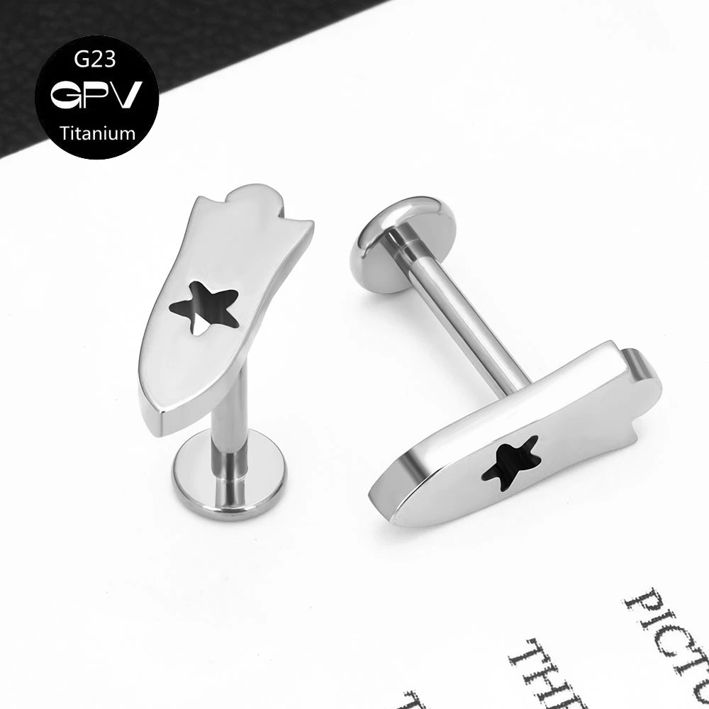 G23 Titanium Stud Cartoon Rocket Pattern Personality Tragus Ear Cartilage Stud Men's And Women's Bar Fashion Piercing Jewelry
G23 Titanium Stud Cartoon Rocket Pattern Personality Tragus Ear Cartilage Stud Men's And Women's Bar Fashion Piercing Jewelry
