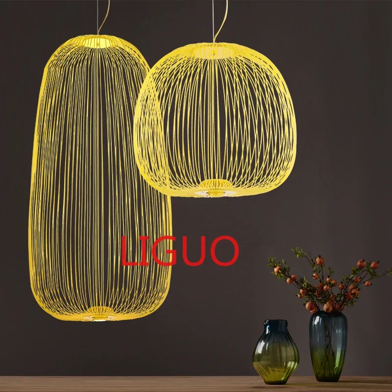 Подвесная лампа Foscarini в виде спицы современный светодиодный светильник клетки