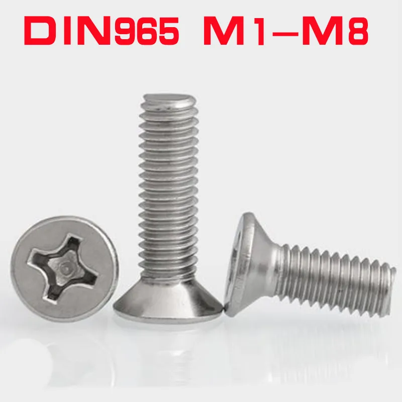 10/50x M1 M1.2 M1.4 M1.6 M2 M2.5 M3 M3.5 M4 M5 M6 304 Stainless Steel DIN965 Cross Phillips Flat Countersunk Head Screw Bolt
10/50x M1 M1.2 M1.4 M1.6 M2 M2.5 M3 M3.5 M4 M5 M6 304 Stainless Steel DIN965 Cross Phillips Flat Countersunk Head Screw Bolt