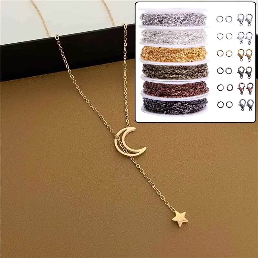 6 Colors 3 Meters / Roll Stainless Steel Cable Rose Gold Chain Silver Chains Bulk For Chain Necklace Diy Jewelry Materials
6 Colors 3 Meters / Roll Stainless Steel Cable Rose Gold Chain Silver Chains Bulk For Chain Necklace Diy Jewelry Materials