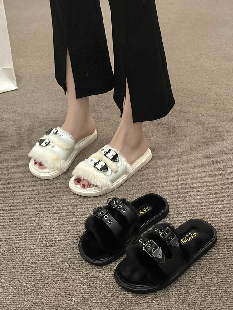 Flat Shoes Female Rubber Slippers Fur Flip Flops Slipers Women Flock Luxury Slides Plush 2023 Designer Massage Soft Rome with fu
Flat Shoes Female Rubber Slippers Fur Flip Flops Slipers Women Flock Luxury Slides Plush 2023 Designer Massage Soft Rome with fu