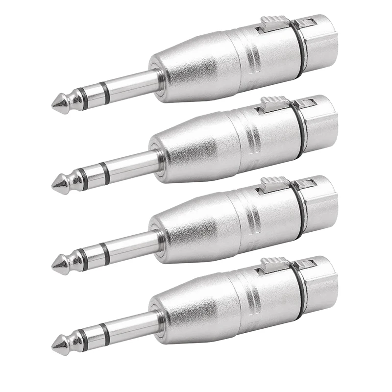 4 Pack Balanced Female XLR To 6.35Mm Male Microphone Adapter Easy Install Easy To Use
4 Pack Balanced Female XLR To 6.35Mm Male Microphone Adapter Easy Install Easy To Use