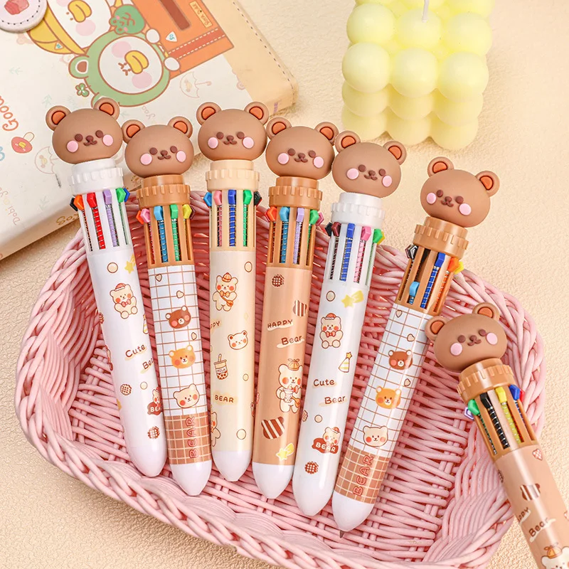 1PCS Korean Bear Animal Press Ballpoint Pen 10 Colors Ink 0.5mm Bullet Tip Office Stationery School Supplies Child Writting
1PCS Korean Bear Animal Press Ballpoint Pen 10 Colors Ink 0.5mm Bullet Tip Office Stationery School Supplies Child Writting