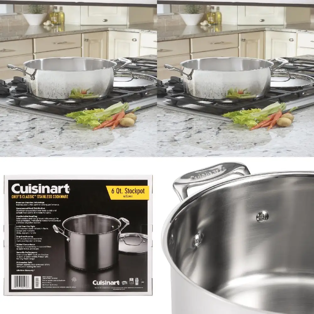 Deluxe Classic Stainless Steel 6 Qt. Sauce Pot With Secure Fitting Cover - Perfect for Every Home Cook's Kitchen!
Deluxe Classic Stainless Steel 6 Qt. Sauce Pot With Secure Fitting Cover - Perfect for Every Home Cook's Kitchen!