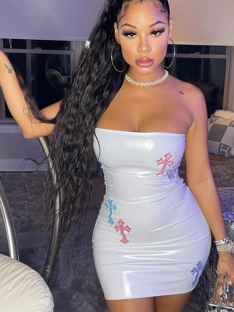 Sanches Faux PU Leather Sexy Bodycon Dress Women 2022 Strapless Backless Skinny Party Clubwear Casual Mini Nightclub Vestidos
Sanches Faux PU Leather Sexy Bodycon Dress Women 2022 Strapless Backless Skinny Party Clubwear Casual Mini Nightclub Vestidos