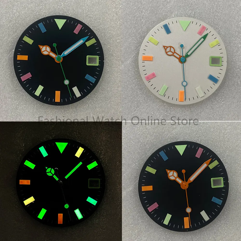28.5mm Watch Dial with Hands Color Luminous Watch Faces Watches Replacement Accessories for NH35/ NH36/ 4R/ 7S Movement
28.5mm Watch Dial with Hands Color Luminous Watch Faces Watches Replacement Accessories for NH35/ NH36/ 4R/ 7S Movement