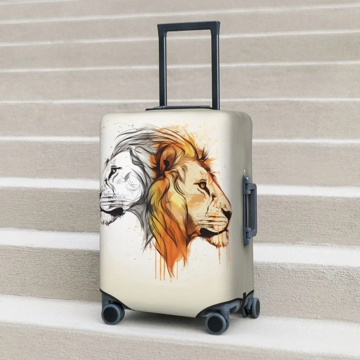 

Чехол для чемодана с изображением Льва с двух сторон на лицо полезная защита для путешествий багажная чехол для отдыха