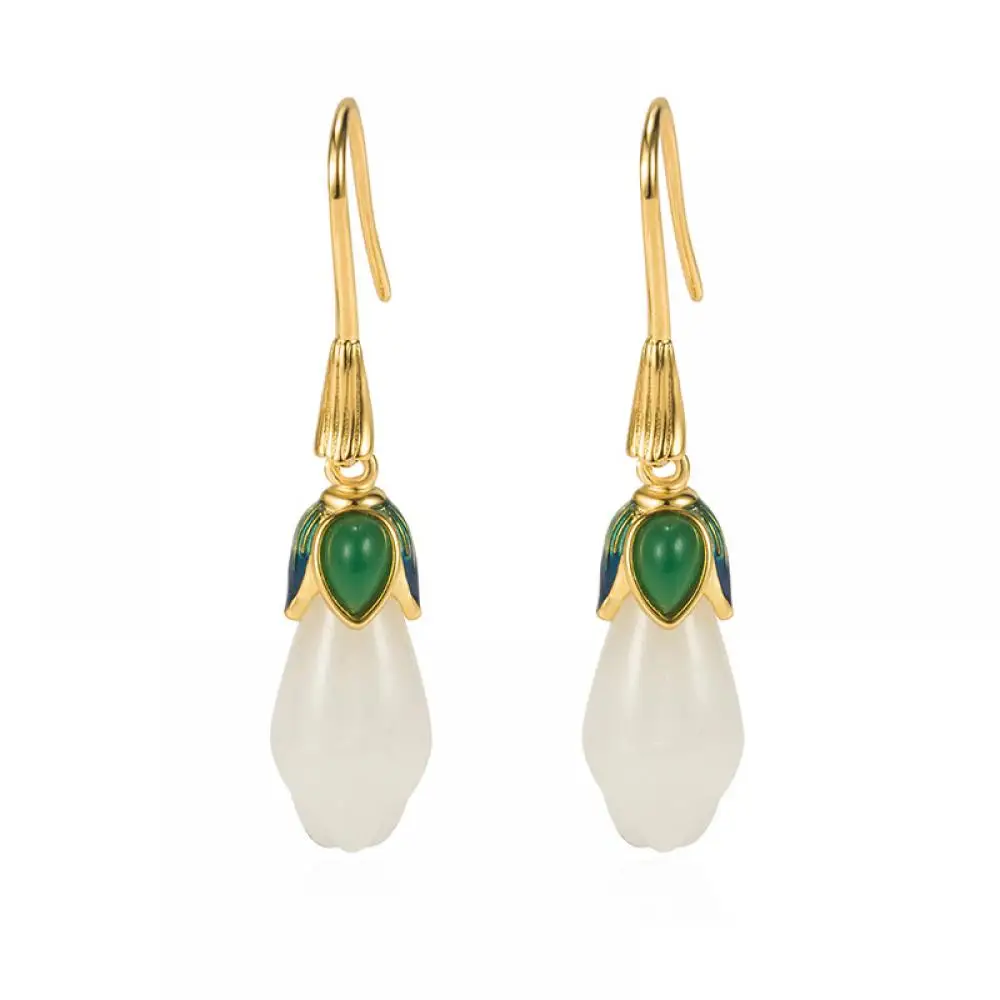 HOYON 18K Gold Color Retro Style Ethnic Style Earrings Temperament Tulip Earrings Magnolia Flower Earrings Simple Earrings
HOYON 18K Gold Color Retro Style Ethnic Style Earrings Temperament Tulip Earrings Magnolia Flower Earrings Simple Earrings
