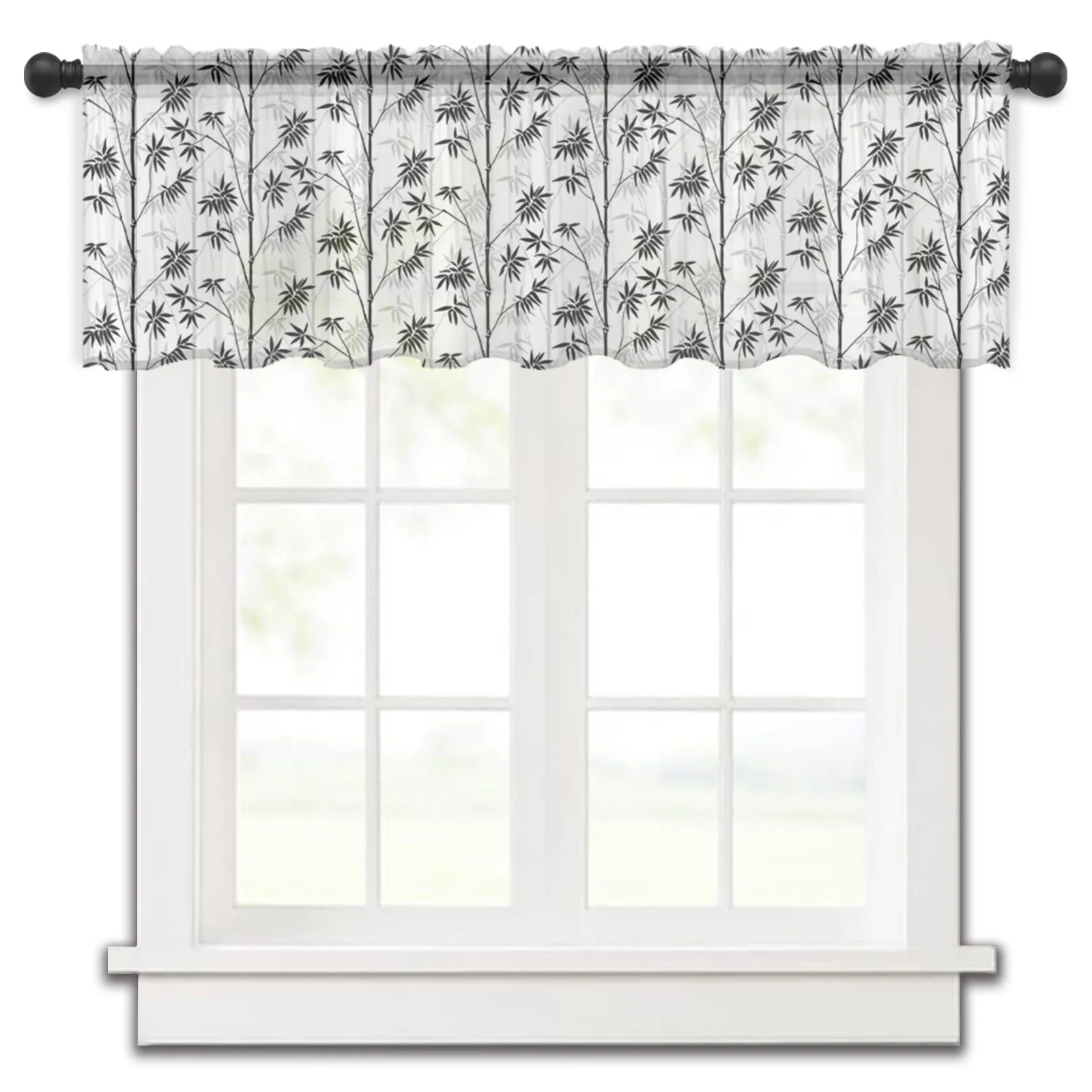 Bamboo Gradient Texture Black Kitchen Small Window Curtain Tulle Sheer Short Curtain Bedroom Living Room Home Decor Voile Drapes
Bamboo Gradient Texture Black Kitchen Small Window Curtain Tulle Sheer Short Curtain Bedroom Living Room Home Decor Voile Drapes
