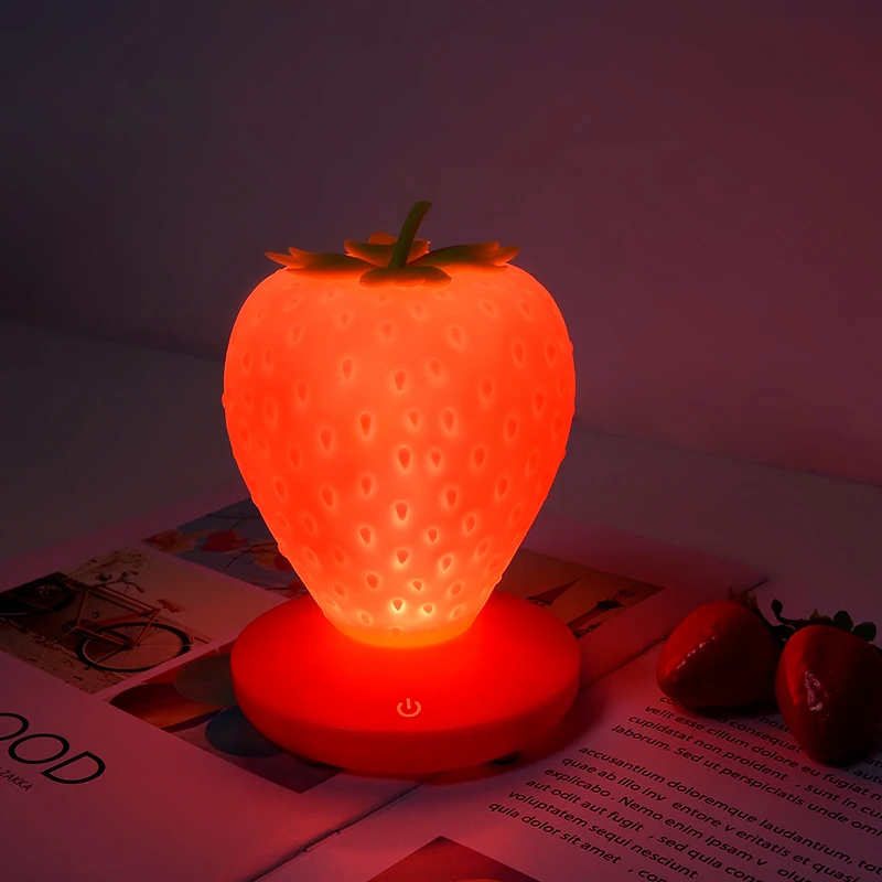 LED New Strawberry Silicone Light USB Charging Cute Novelty Room Decoration Night Lights Touch Dimming with Sleeping Table Lamp
LED New Strawberry Silicone Light USB Charging Cute Novelty Room Decoration Night Lights Touch Dimming with Sleeping Table Lamp