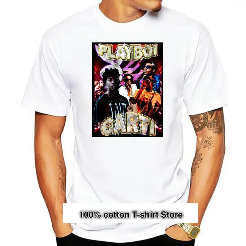 Playboi Carti HIP HOP RAP-ropa informal de algodón, Tops de manga corta con cuello redondo
Playboi Carti HIP HOP RAP-ropa informal de algodón, Tops de manga corta con cuello redondo