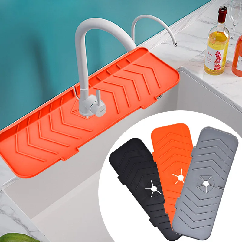 Kitchen Silicone Faucet Mat Soft Sink Drain Mat Sink Splash Guard Water Draining Pad Countertop Protector for Bathroom Kitchen
Kitchen Silicone Faucet Mat Soft Sink Drain Mat Sink Splash Guard Water Draining Pad Countertop Protector for Bathroom Kitchen