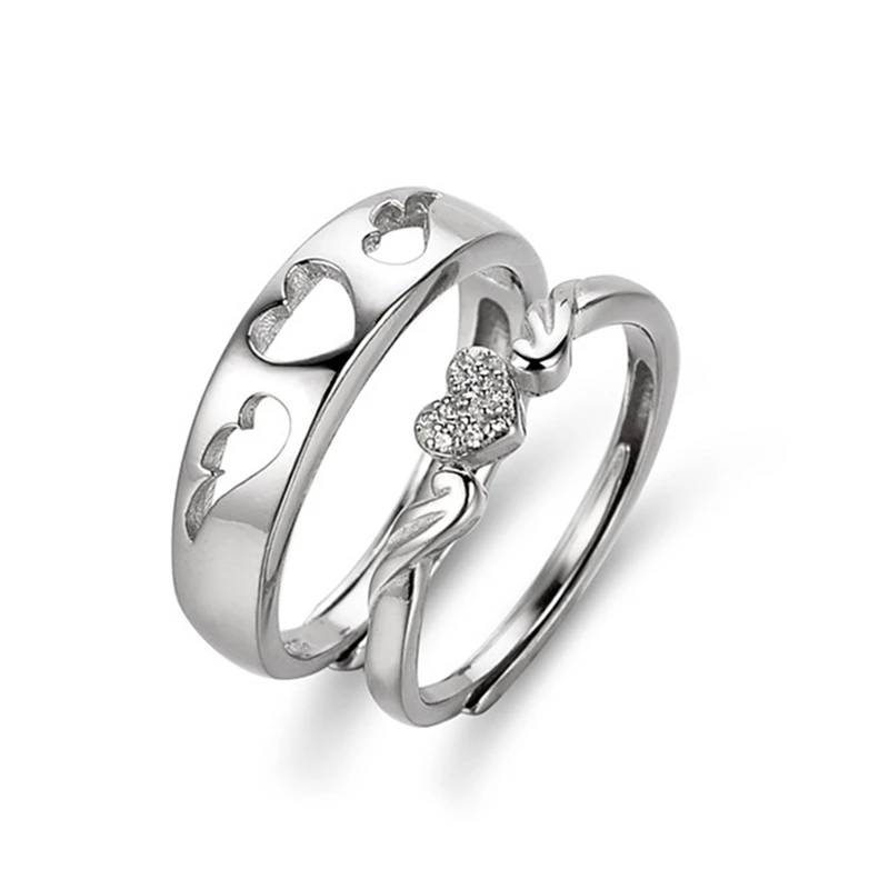 Silver Color Couple Ring For Lovers Forever Endless Love Heart Zircon Ring Adjustable Open Ring Wedding Engagement Jewelry
Silver Color Couple Ring For Lovers Forever Endless Love Heart Zircon Ring Adjustable Open Ring Wedding Engagement Jewelry