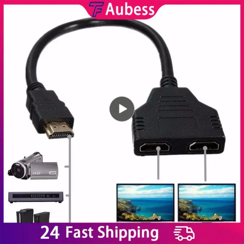 Portable 30 Cm 1080p HDMI-compatible Adapter Signal Transfer Adapter Converter High Quality 1 In 2 Out Splitter Cable 
Portable 30 Cm 1080p HDMI-compatible Adapter Signal Transfer Adapter Converter High Quality 1 In 2 Out Splitter Cable