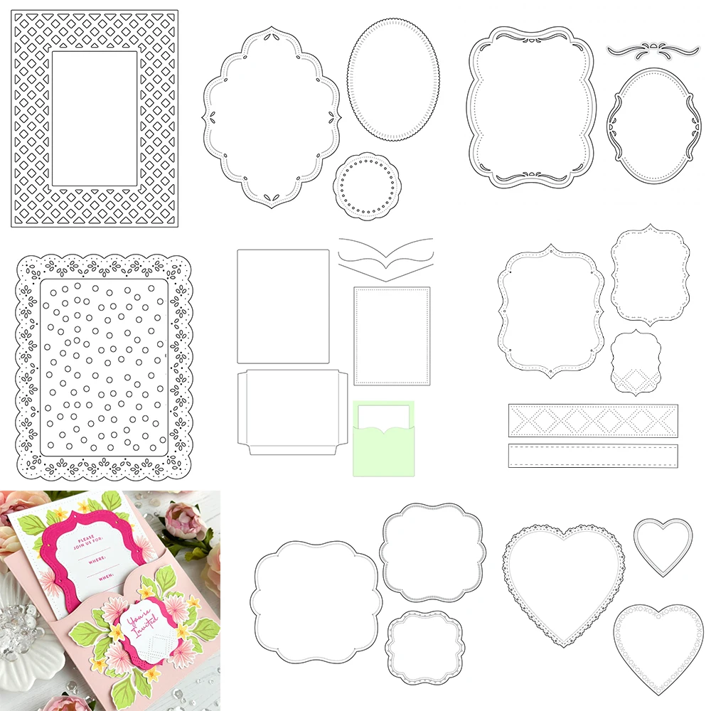 Layered Beautiful Bracket Cutting Dies Set Scalloped Frame For DIY Scrarpbooking Paper Decoration Handmade Card Making Template
Layered Beautiful Bracket Cutting Dies Set Scalloped Frame For DIY Scrarpbooking Paper Decoration Handmade Card Making Template