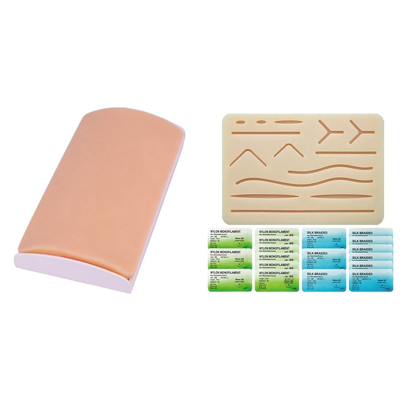 1 Pcs Simulated Human Skin Suture Training Module & 1 Set Silicone Stitching Pad With Threads And Needles
1 Pcs Simulated Human Skin Suture Training Module & 1 Set Silicone Stitching Pad With Threads And Needles