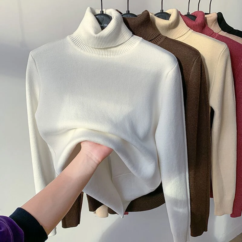 Korean Turtleneck Slim Thicken Plus Velvet Sweater Woman 2022 Winter Knitted Pullovers Casual Fleece Lined Warm Knitwear Tops
Korean Turtleneck Slim Thicken Plus Velvet Sweater Woman 2022 Winter Knitted Pullovers Casual Fleece Lined Warm Knitwear Tops