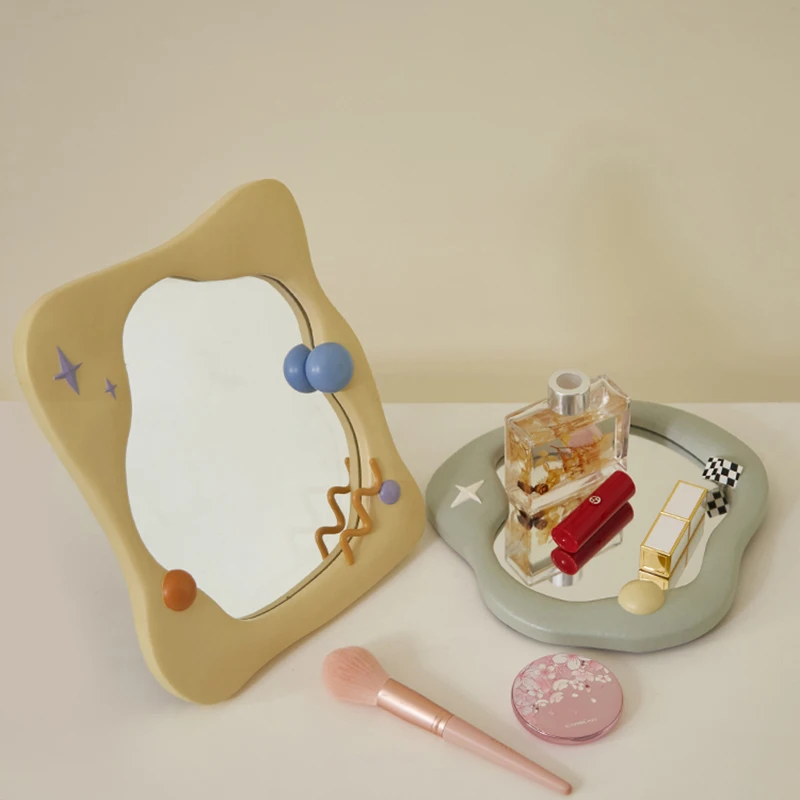 Home Decor Mirror Tabletop Makeup Mirror Room Decor Home Decoration Accessories Wave espejo 화장대 miroir
Home Decor Mirror Tabletop Makeup Mirror Room Decor Home Decoration Accessories Wave espejo 화장대 miroir