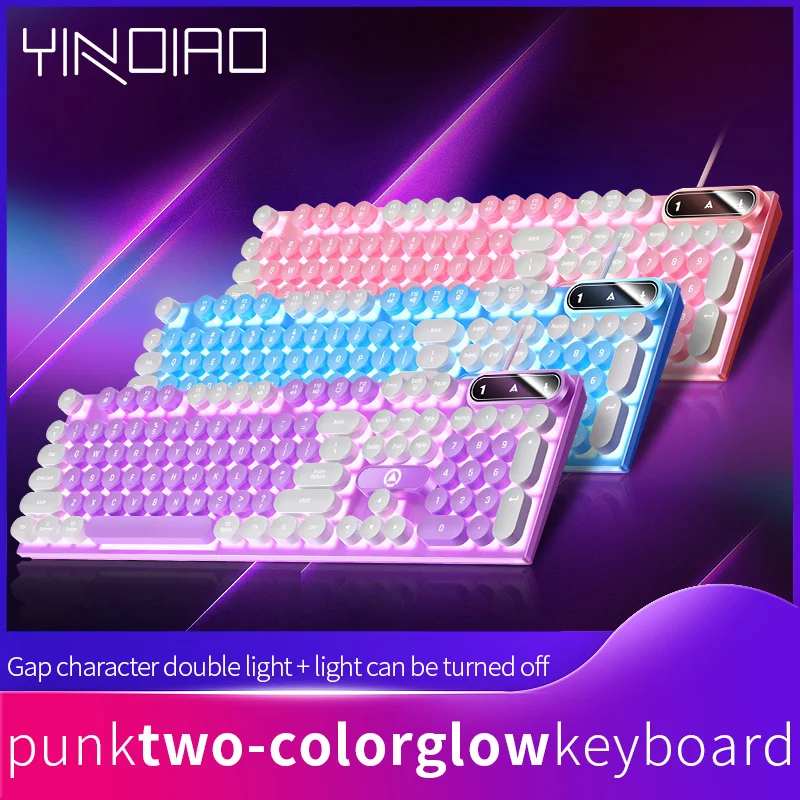 

Игровая механическая клавиатура K600 RGB с подсветкой, проводная USB клавиатура с 2023 клавишами в стиле панк, аксессуары для ноутбука, ПК, компьютера, новинка, 104