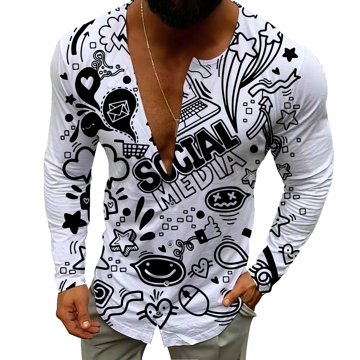 Hand-painted illustration comics autumn cardigan sweater men's loose all-match coat lazy wind retro knitted sweater
Hand-painted illustration comics autumn cardigan sweater men's loose all-match coat lazy wind retro knitted sweater