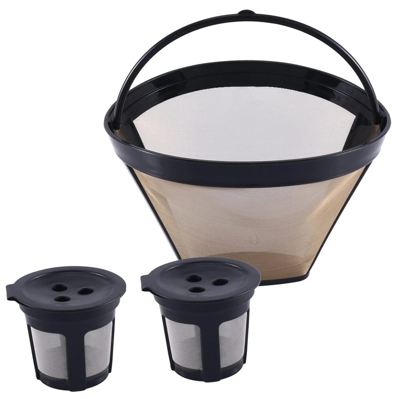 

Многоразовый фильтр для кофе CFP300, кофеварка для приготовления пива, 2 K-чашки с тремя отверстиями и 1 фильтр для кофеварки