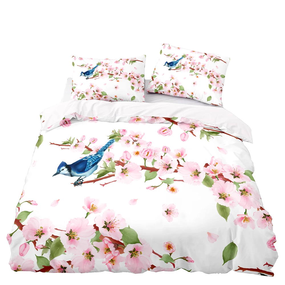 Blue Magpie Bedding Set Warm Spring Style Duvet Cover Quality Bedclothes 2/3pcs Chic Pink Peach Petal Print Luxury Home Textiles
Blue Magpie Bedding Set Warm Spring Style Duvet Cover Quality Bedclothes 2/3pcs Chic Pink Peach Petal Print Luxury Home Textiles