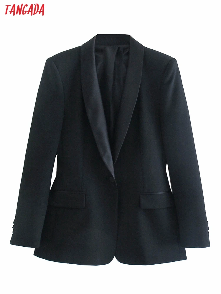 Tangada Women Black Party Blazer Coat Vintage Notched Collar Pocket Fashion Female Chic Tops QD121
Tangada Women Black Party Blazer Coat Vintage Notched Collar Pocket Fashion Female Chic Tops QD121