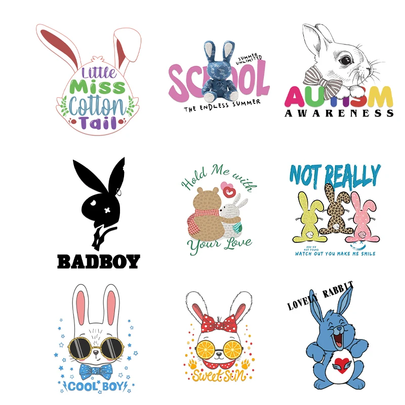 Cartoon Rabbit Iron on Patches Heat Transfer Designs Clothing Thermoadhesive Patches Cute Animals Diy Anime Patches Sticker
Cartoon Rabbit Iron on Patches Heat Transfer Designs Clothing Thermoadhesive Patches Cute Animals Diy Anime Patches Sticker