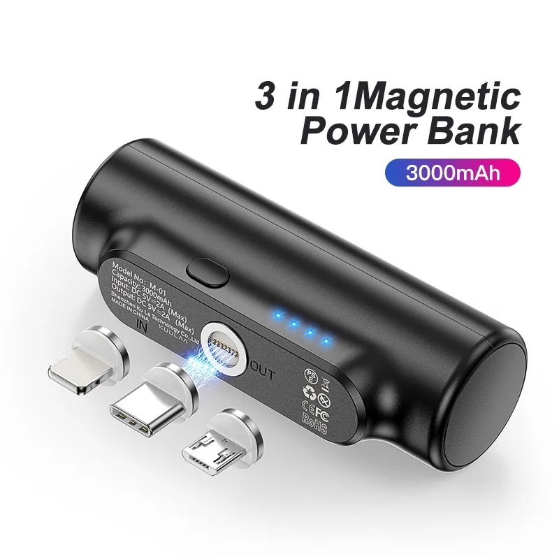 KUULAA Magnetic Power Bank 3000mAh Mini Magnet Charger PowerBank For Xiaomi Emergency Mobile Portable Magnetic External Battery
KUULAA Magnetic Power Bank 3000mAh Mini Magnet Charger PowerBank For Xiaomi Emergency Mobile Portable Magnetic External Battery