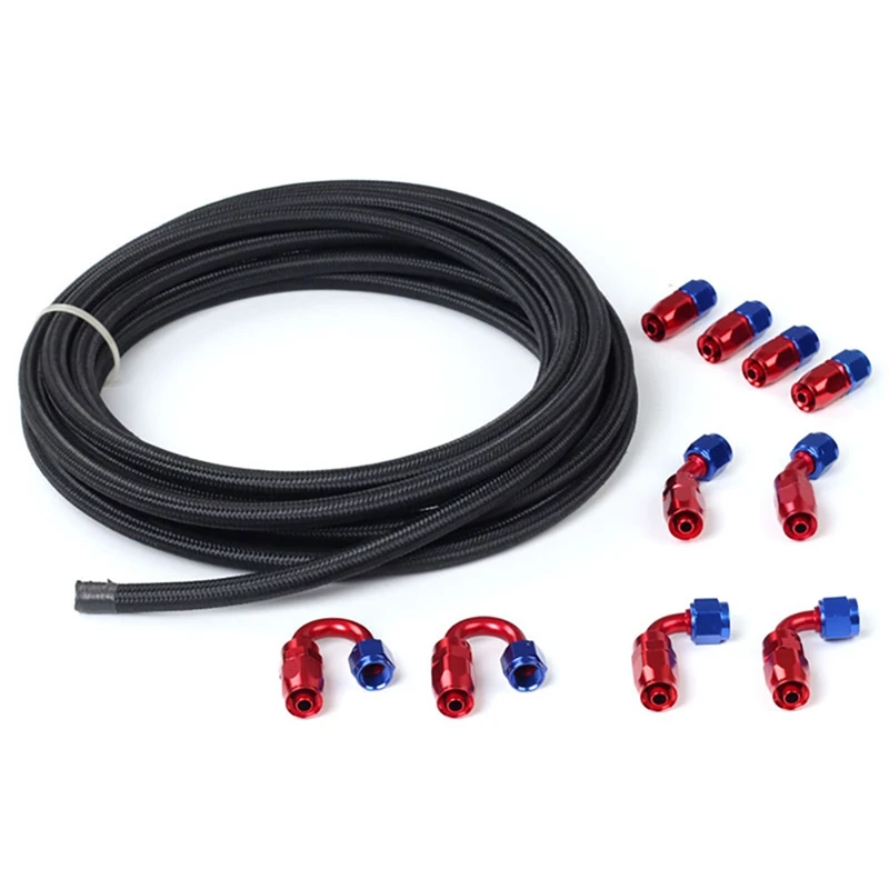 5M Fuel Line Kit 6AN 3/8 inch Black Steel CPE Gas Oil Fuel Hose with 2Pcs AN10 to AN6 Fitting Adapters 10Pcs Swivel Hose
5M Fuel Line Kit 6AN 3/8 inch Black Steel CPE Gas Oil Fuel Hose with 2Pcs AN10 to AN6 Fitting Adapters 10Pcs Swivel Hose