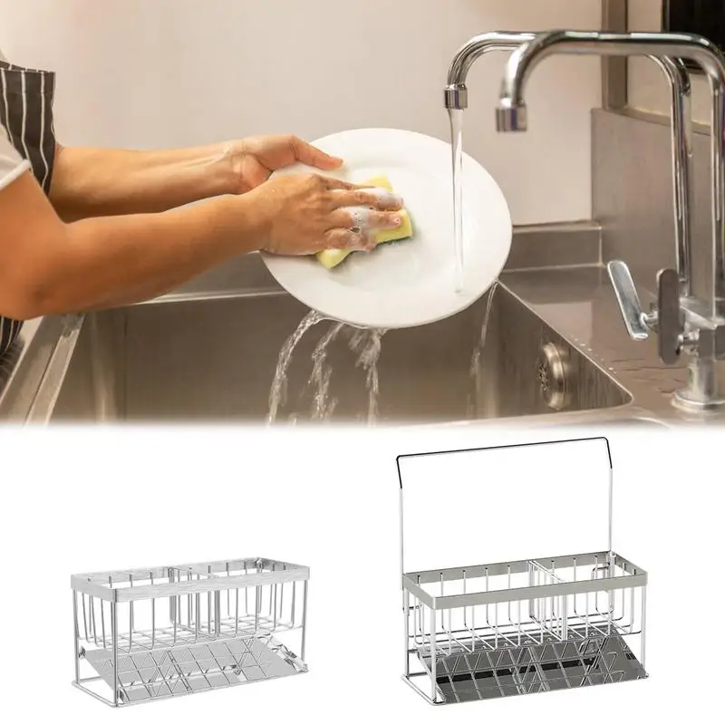 Kitchen Sink Sponge Holder Home Storage Drain Basket Stainless Steel Soap Dispenser Caddy Brush Utensil Organizer Drain Rack
Kitchen Sink Sponge Holder Home Storage Drain Basket Stainless Steel Soap Dispenser Caddy Brush Utensil Organizer Drain Rack