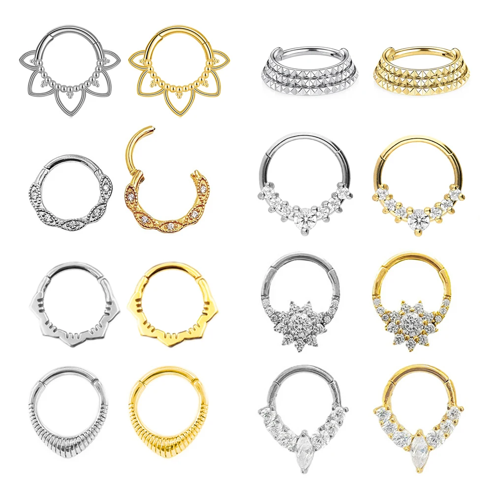 100% 316L Surgical Steel Zircon Nose Ring Clicker Daith Piercing Ear Cartilage Helix Hoop Flowers Water Drops
100% 316L Surgical Steel Zircon Nose Ring Clicker Daith Piercing Ear Cartilage Helix Hoop Flowers Water Drops