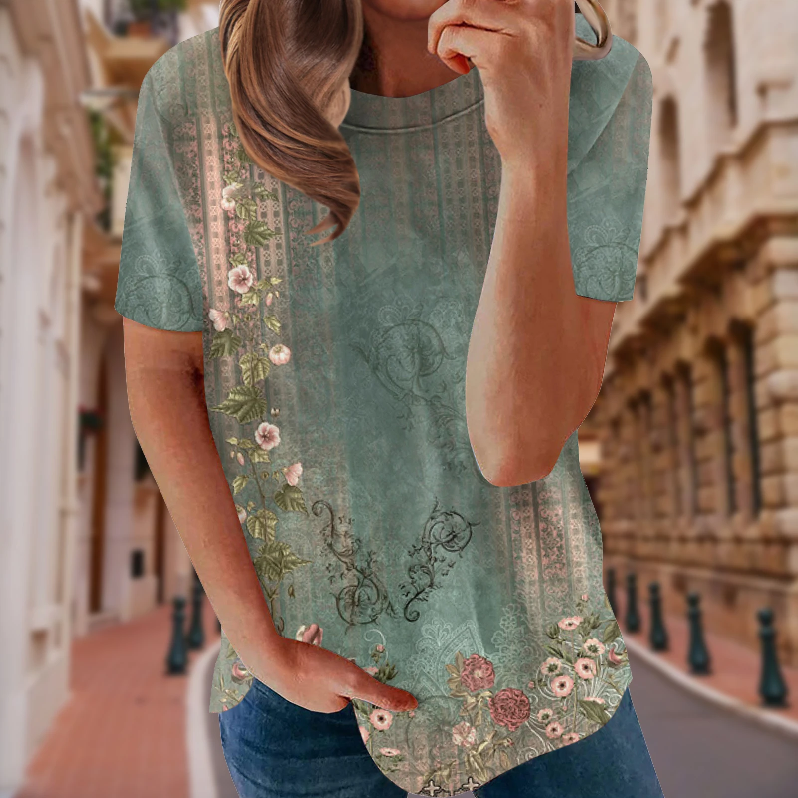 Women Summer Shirts 3D Floral Printed Blouse Shirts Loose Fit Short Sleeve Blouse Tank Top Ethnic Style Oversized Daily Clothing
Women Summer Shirts 3D Floral Printed Blouse Shirts Loose Fit Short Sleeve Blouse Tank Top Ethnic Style Oversized Daily Clothing