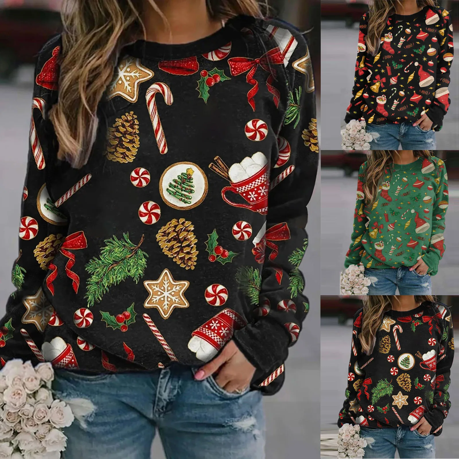 2023 Autumn/Winter Christmas Women's New Printed Round Neck Long Sleeve Fleece Sweater
2023 Autumn/Winter Christmas Women's New Printed Round Neck Long Sleeve Fleece Sweater
