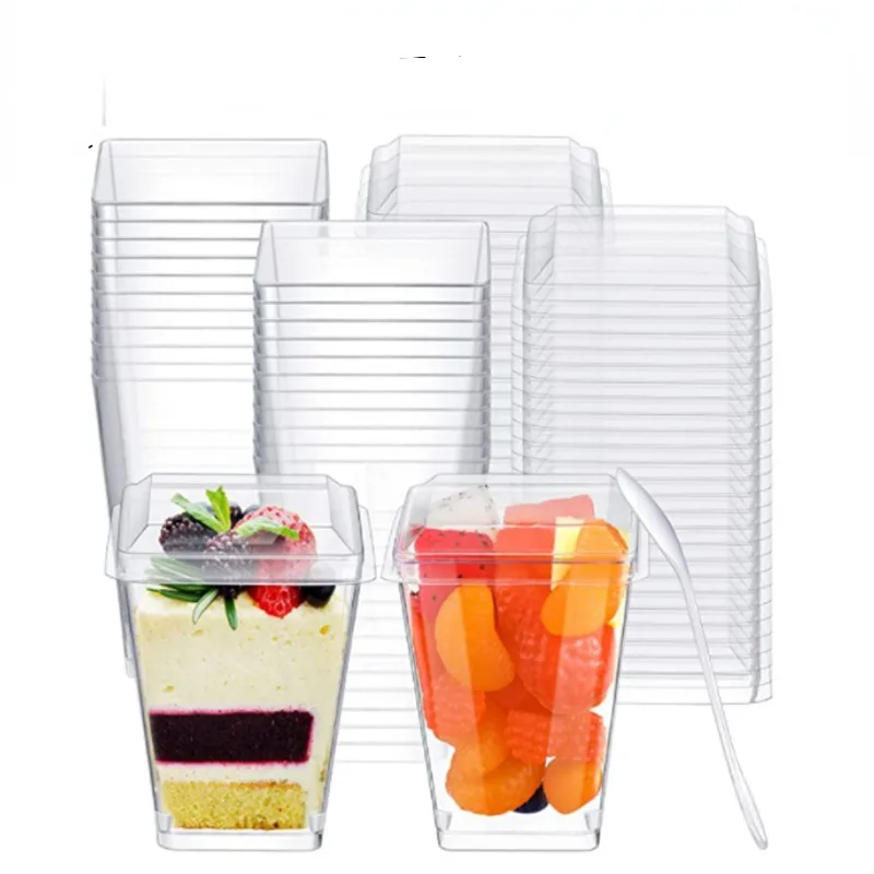 100PCS Plastic Dessert Cups 150ML Yogurt Mousses Container With Lid Spoons Ice Cream Cup Wedding Party Supplies
100PCS Plastic Dessert Cups 150ML Yogurt Mousses Container With Lid Spoons Ice Cream Cup Wedding Party Supplies