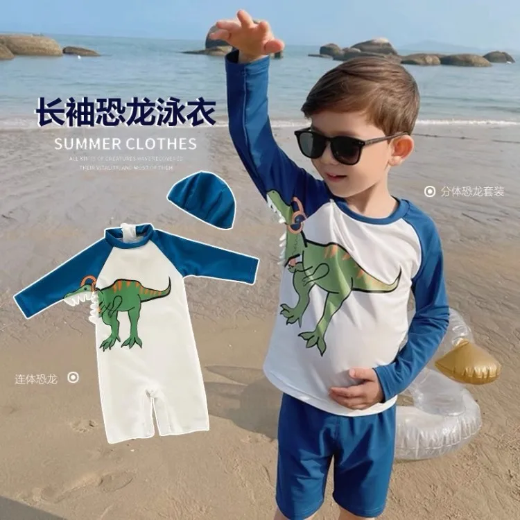 Children's Swimsuit 2022 Summer One-Piece Boy Long-Sleeved Dinosaur Baby Cute Sunscreen Split Swimsuit Beach Cartoon Swimming 
Children's Swimsuit 2022 Summer One-Piece Boy Long-Sleeved Dinosaur Baby Cute Sunscreen Split Swimsuit Beach Cartoon Swimming