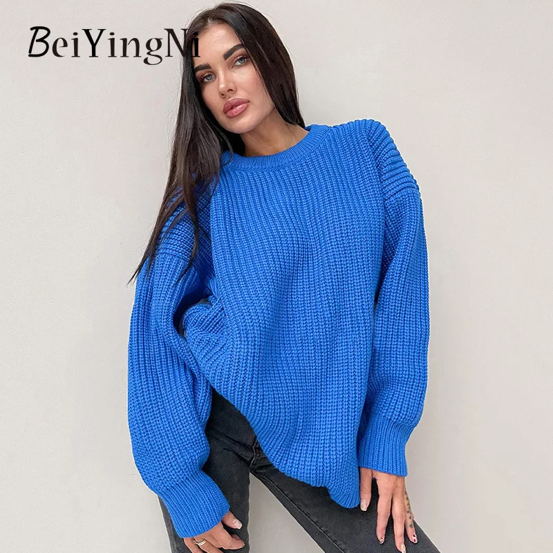 Beiyingni Knitting Women's Sweater O-neck Loose Long Sleeve Solid Thick Femme Pullover Autumn Winter Streetwear Vintage Jumper
Beiyingni Knitting Women's Sweater O-neck Loose Long Sleeve Solid Thick Femme Pullover Autumn Winter Streetwear Vintage Jumper