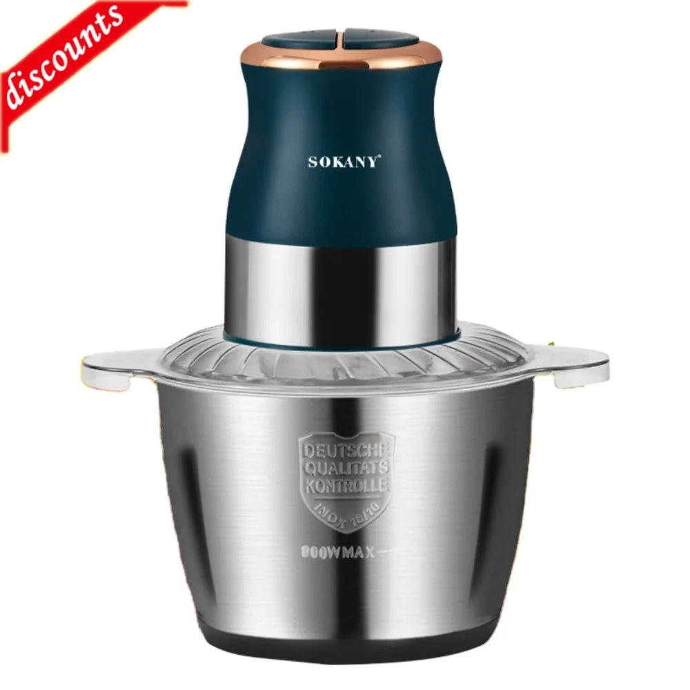 Мясорубка Sokany высокой мощности 7013 л 400 Вт с корпусом из нержавеющей стали, 4 лезвия 
Мясорубка Sokany высокой мощности 7013 л 400 Вт с корпусом из нержавеющей стали, 4 лезвия
