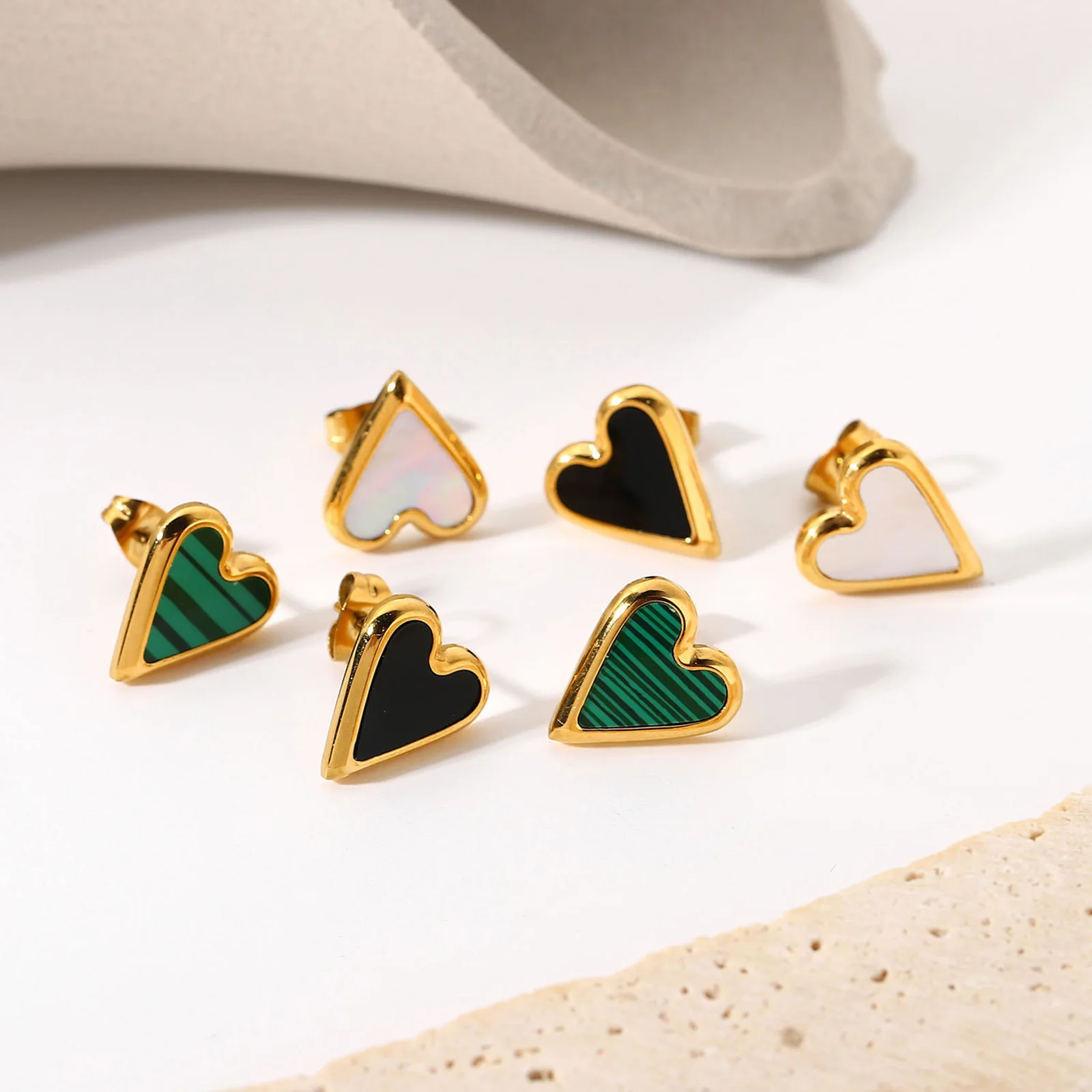 Women Acrylic Shell Heart Stud Earrings, Gold Color Stainless Steel Women Earrings Jewelry, Fashion Trendy Female Lady Earcuffs
Women Acrylic Shell Heart Stud Earrings, Gold Color Stainless Steel Women Earrings Jewelry, Fashion Trendy Female Lady Earcuffs