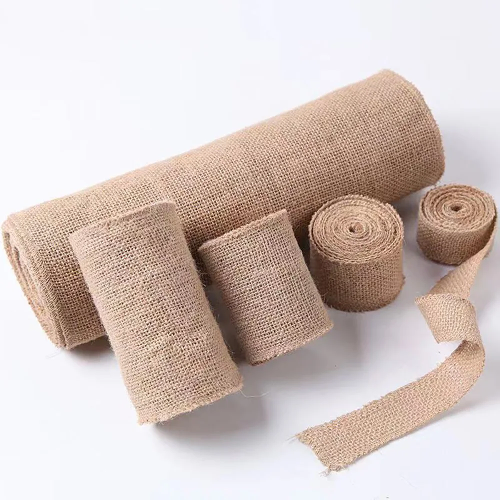

Natural Jute 2M Craft Ribbon Vintage Table Runner Burlap Hessian Rustic Country Wedding Party Decorations Home DIY Decor Supply