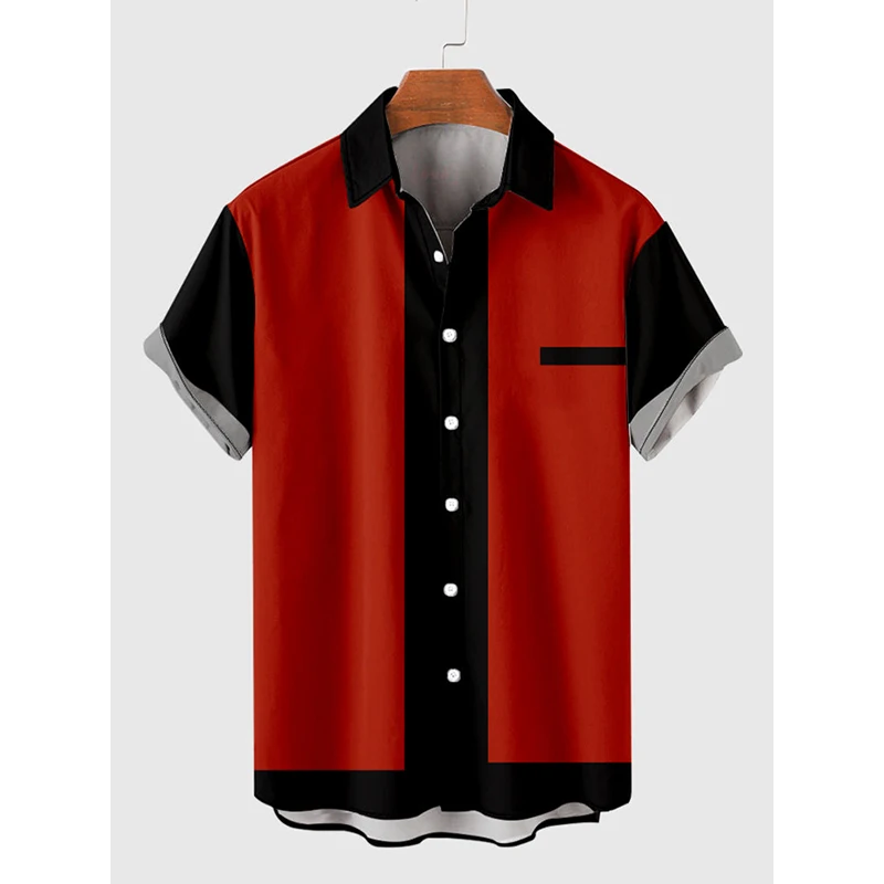 50s Red & Black Stitching Men‘s Holiday Breathable Short Sleeve Tee Shirt Men Oversized Blouse Tops
50s Red & Black Stitching Men‘s Holiday Breathable Short Sleeve Tee Shirt Men Oversized Blouse Tops