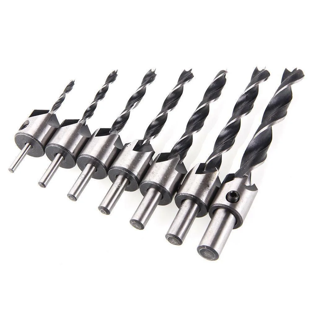 7pcs HSS Drill Bits 1PC L Shape Wrench Woodworking Chamfer Kit 3-10mm Carpentry Chamfering Tool
7pcs HSS Drill Bits 1PC L Shape Wrench Woodworking Chamfer Kit 3-10mm Carpentry Chamfering Tool