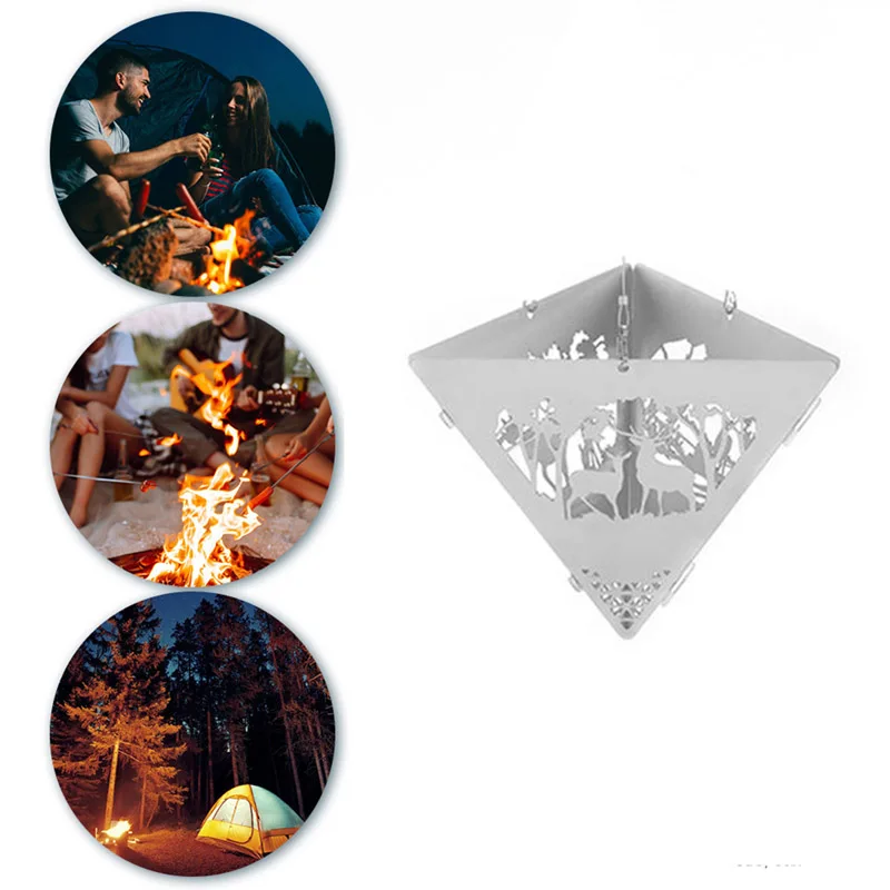 Hollowed Out Elk Stainless Steel Triangle Camping Wood Stove Triangle Suspended Platform for Fire Pit Outdoor For Outdoor Picnic
Hollowed Out Elk Stainless Steel Triangle Camping Wood Stove Triangle Suspended Platform for Fire Pit Outdoor For Outdoor Picnic