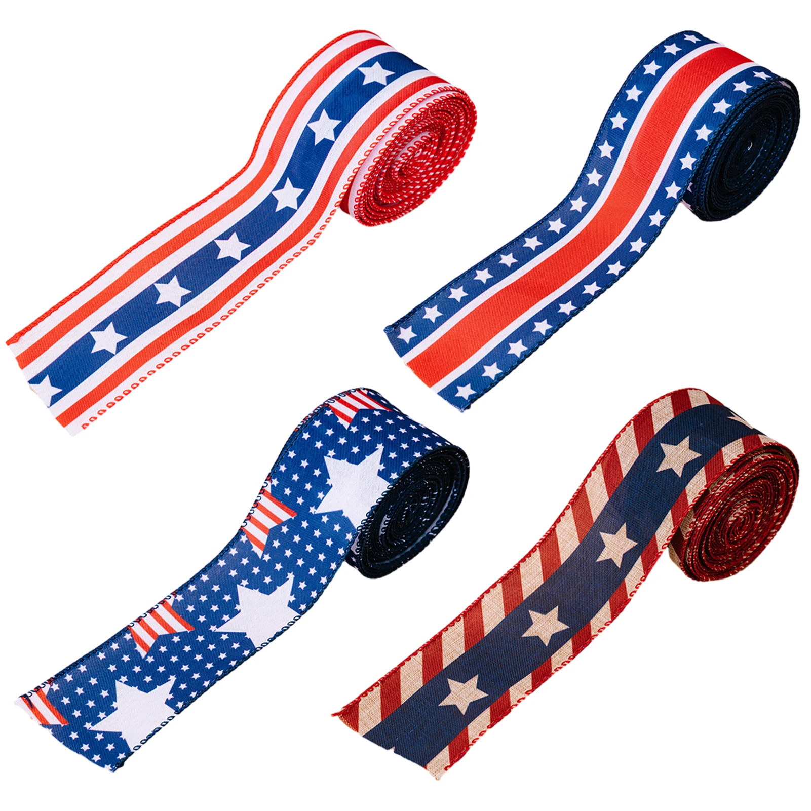 4 Rolls Wired Edge Patriotic Ribbon Elegant American Navy Star Red Stripe Crafts 4th Of July Reliable DIY Party Multifunctional
4 Rolls Wired Edge Patriotic Ribbon Elegant American Navy Star Red Stripe Crafts 4th Of July Reliable DIY Party Multifunctional