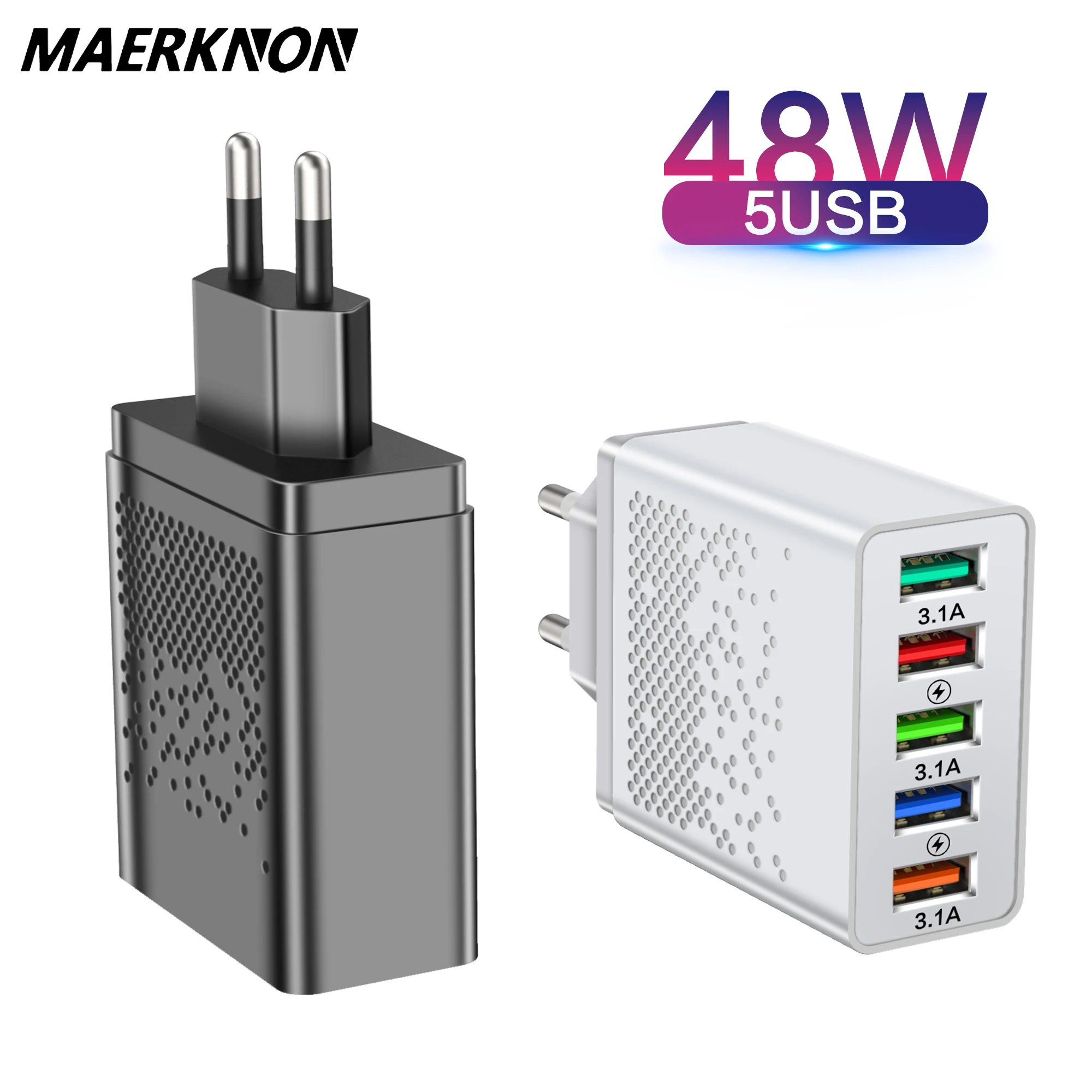 48W 5USB Charger Fast Charging QC3.0 Travel Charger For iPhone12 11 Xiaomi Huawei Mobile Phone Quick Charger EU/US Plug Adapter
48W 5USB Charger Fast Charging QC3.0 Travel Charger For iPhone12 11 Xiaomi Huawei Mobile Phone Quick Charger EU/US Plug Adapter