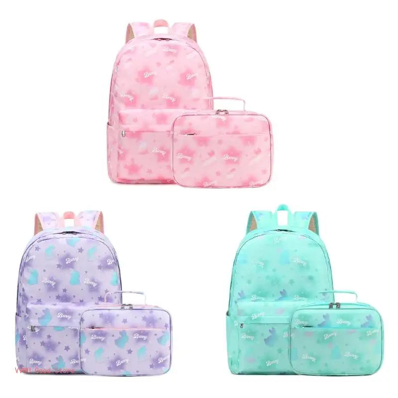 2pcs Lightweight School Backpack Set Rabbit Printed Schoolbag Book Bags Lunch Bag for Student Girls
2pcs Lightweight School Backpack Set Rabbit Printed Schoolbag Book Bags Lunch Bag for Student Girls