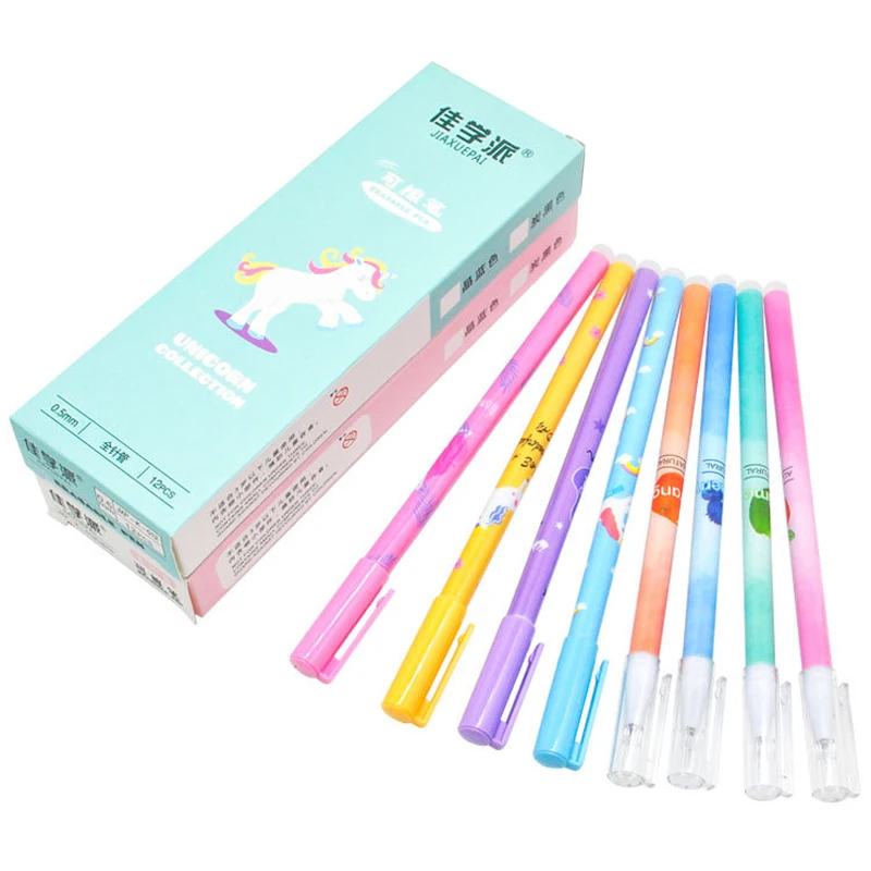 4Pcs/set Unicorn Erasable Gel Pen 0.5mm Kawaii Blue Black Ink Writing Pens Washable Handle for School Office Stationery Supplies
4Pcs/set Unicorn Erasable Gel Pen 0.5mm Kawaii Blue Black Ink Writing Pens Washable Handle for School Office Stationery Supplies